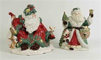 Two Fitz and Floyd Santa Claus Cookie Jars