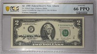 1995  $2 Courtesy Autograph PCGS 66 PPQ GEM UNC