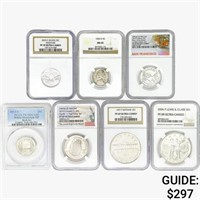 1960-2019 [7] US Varied SIlver Coinage PCGS/NGC
