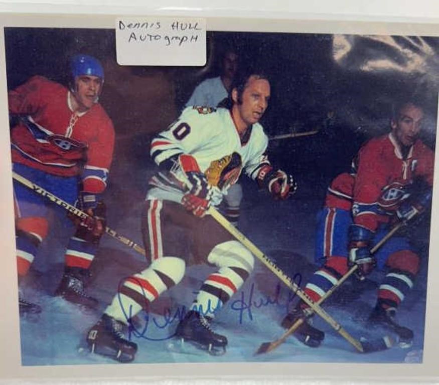 Dennis Hull 8x10in autographed Hockey photo