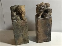 FOO DOG CHINESE SOAPSTONE STAMPS OR SEALS