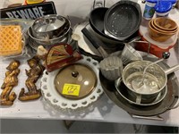 MAIL SCALE, GROUP OF POTS & PANS OF ALL KINDS,