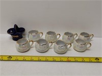 8 vintage espresso cups + limoges miniature