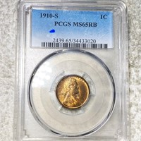 1910-S Lincoln Wheat Penny PCGS - MS 65 RB