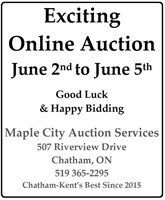 Exciting Auction Starts Sunday, June 2 at 4pm.
