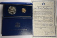 1987 Gold and Silver 2pc Constitution Set - OGP