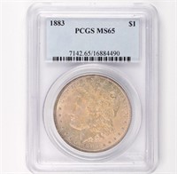 1883 Morgan Dollar PCGS MS65 - Color!