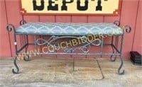 scrolled heavy iron bench 48"