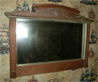 1880s carved oak mirror