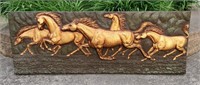 SANTINI FIBERGLASS HORSES WALL SCULPTURE - NO SHIP