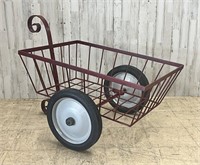 Red Wrought Iron Cart