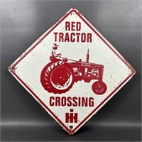 International Harvester Red Tractor Metal Sign