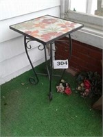 Wrought iron with stained glass top patio table