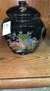 Vintage Japanese ceramic container with lid