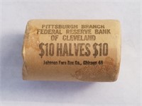 Federal Reserve Bank Roll 1964-P BU Silver Halves