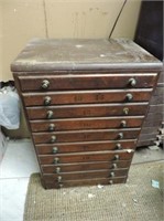 Antique Wood Cabinet & Contents