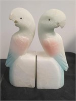 7 inch vintage parrot marble bookends