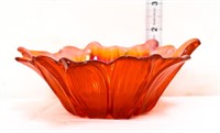 Vintage red carnival flower bowl