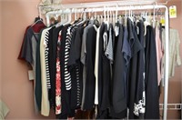 Metal Clothes Rack & Contents - Blacks