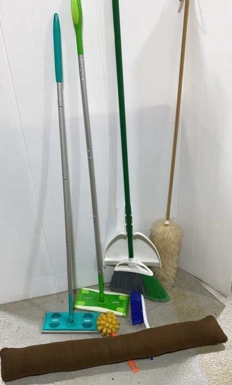 Libman Broom, Swiffer Pole, Duster & Door Sweep