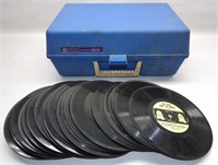 Kid's GE Record Player & 45rpm Records: As-Is