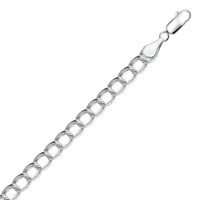 Sterling Silver Ridged Circular Chain Bracelet
