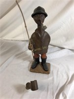 Hand Carved Wood Fisherman Made In Italy
