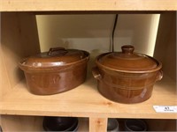 2- Stoneware Pots