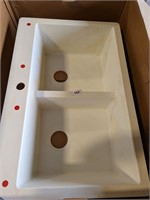 White Double Bowl 33in. x 22in. Sink