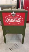COOLER, COCA-COLA GREEN AND RED ICE BOX COOLER,