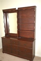 9 Drawer Dresser w/Mirror 75.5" T X 55.5" W X 16"