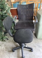 TWO rolling office chairs -1 is 39” back x