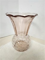 Pink Depression Anchor Hocking Glass Vase,