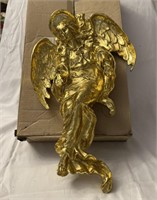 Large gold Angel 20”. one foot broken but in box