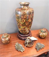 5pc Matching Chinese Cloisonne set to include: