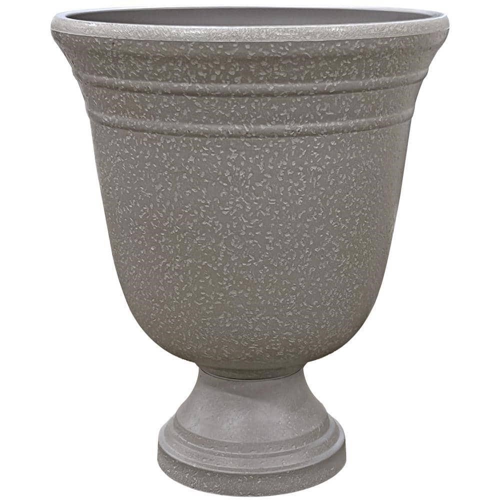 Westpoint 16 in. Dia Grey Composite Urn Planter wi