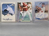 3- Autographed Baseball Cards: Hank Bauer, Brian