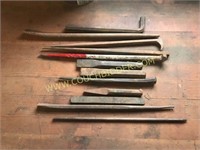 Large lot of pry bars punches chisels