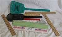 RULERS & FLY SWATTERS:  11 TOTAL