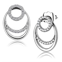 Pretty .13ct White Sapphire Loopy Post Earrings