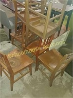 Set of 6 solid wood vintage chairs