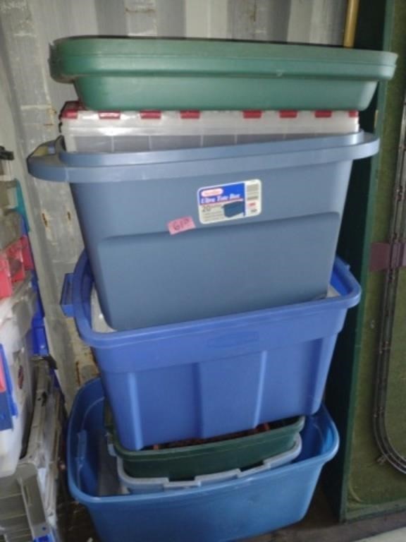 Lot of Mixed Shape & Size Plastic Bins