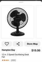 Hampton Bay 12" Oscillating Table Fan