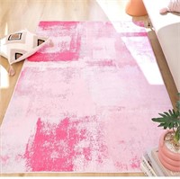 Area Rug Washable Pink Rug 26x36”