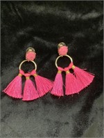 Bright pink flare earrings