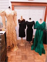 Five pieces of vintage women's clothing: two