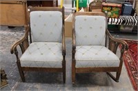 2 Pc Vintage long arm Rocker and Sitting Chair
