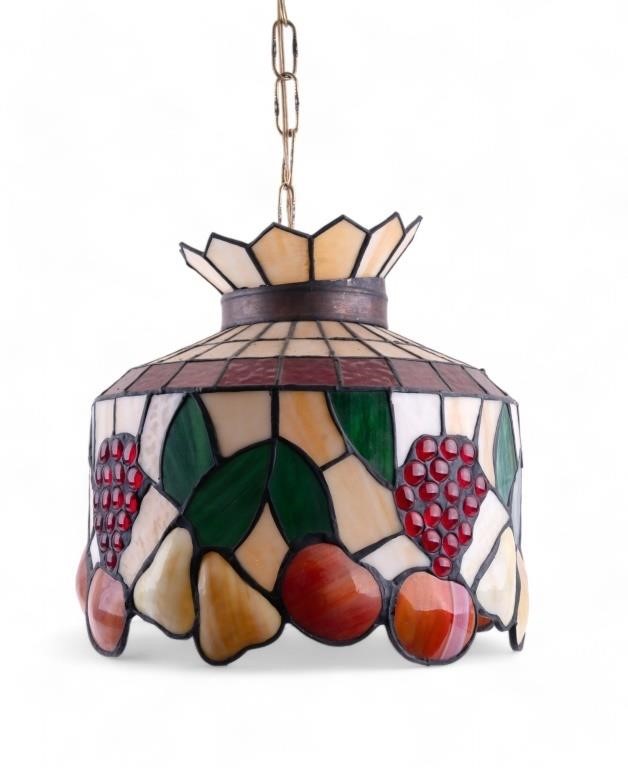 Stained & Slag Glass Hanging Light