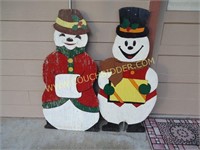 Mr. & Mrs. Snowman Yard Art Pair