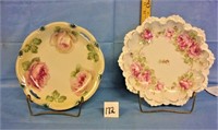 Silesia/Austria plates w/pink rose decor